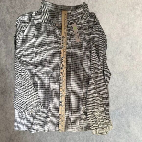 Nic+Zoe Femme Plaid Shirt Womens Sz 2X Black Plaid Button Up Long Sleeve Blouse - Picture 13 of 13